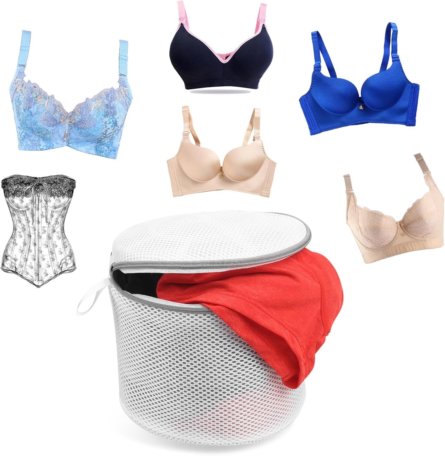 3 pieces bra washing net for washing machine, laundry bag for washing machine, laundry bag, net with zipper, for bras, shoes, underwear, delicate laundry bags, 17 x 15 cm