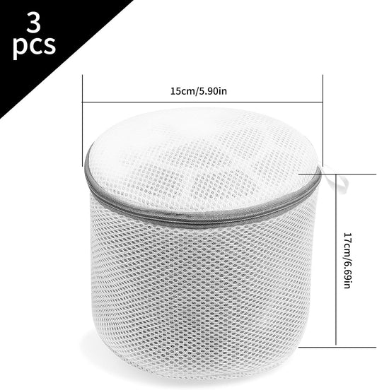 3 pieces bra washing net for washing machine, laundry bag for washing machine, laundry bag, net with zipper, for bras, shoes, underwear, delicate laundry bags, 17 x 15 cm