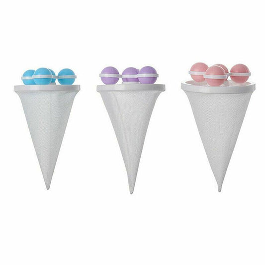 2 Pcs Reusable Hair Lint Catcher Removal Net Bag Wash Machine Float Filter - Purple